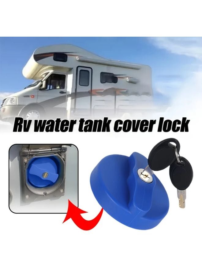 1Set RV Water Tank Locking Cap with 2 Keys Heavy Duty Anti Theft for Motorhome - Image 2