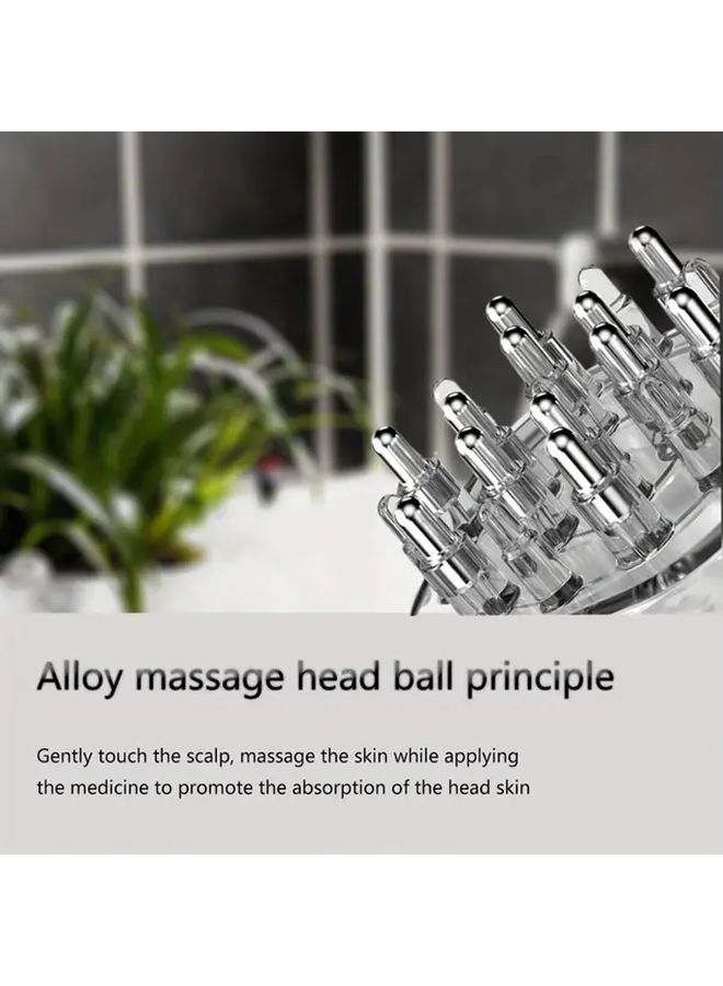 Purple Scalp Massager With Alloy Head Ball And Plastic Hair Applicator For Precision Liquid Dispensing Multipurpose Head Therapy Comb Tool - Image 2