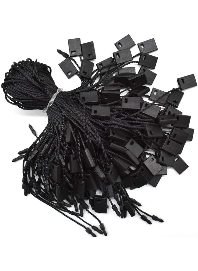 Hang Tag String Black 7" 1000Pcs Nylon Snap Lock Pin Loop Fastener Hook Ties Easy and Fast to Attach - Image 1
