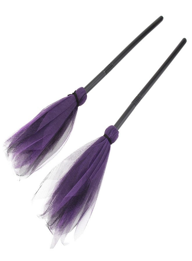 VICASKY 2pcs Halloween Kid Witches Broom Costume Accessories Retractable Plastic Witch Broomstick Cosplay Props Party Decoration for Halloween (Random Color) - Image 1