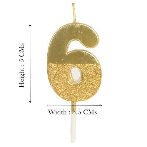 Juzfun Birthday Number Candles 3 for Kids Cake Topper Decoration Sparkle Gold Metallic Drip-Resistant Candles for Wedding Anniversary Graduation Retirement Third Year Celebration Size 5 x 3.5 cm - Image 5