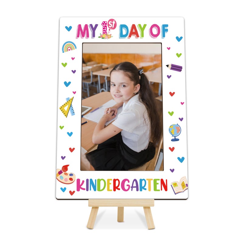 DETIHO My First Day of School Picture Frame - Kindergarten Photo Frame, Elementary School Back to Schools For Boys Girls, Perfect 2025 Year Keepsake-J03 - Image 1