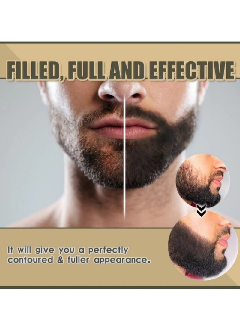 East Moon - Men's Beard Pencil Filler: Long-Lasting Beard Filling Pen Kit with Brush and Styling Comb Tool for Natural-Looking Beard, Moustache, and Eyebrows - Image 1