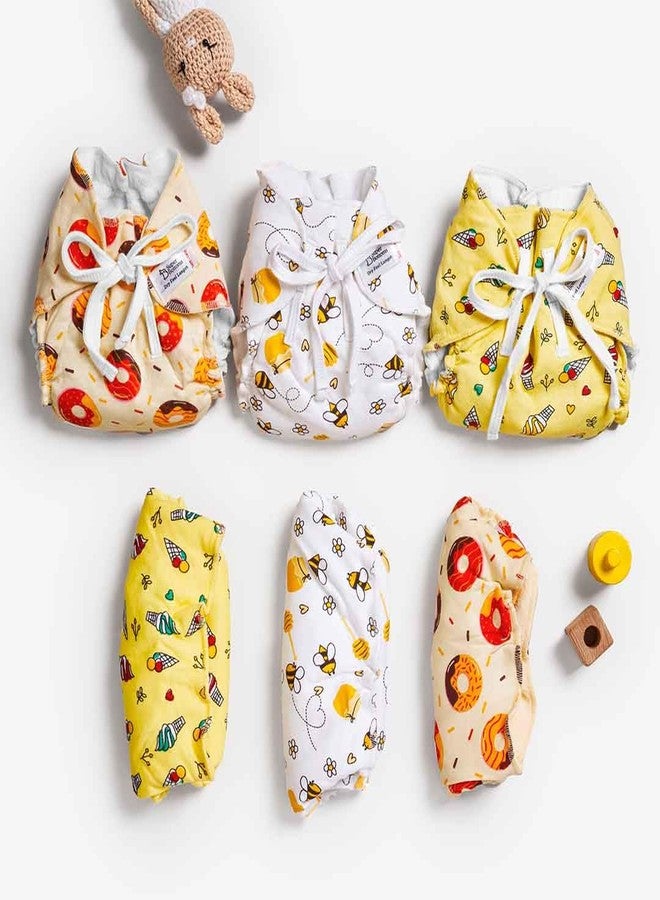 SuperBottoms DryFeel Baby Langot 0-6 months l Organic Cotton Modern Baby Nappy l Mess-free Langot with Gentle Elastics l Super DryFeel Top Layer l Diaper-free Time Essential | 6 Pack - Image 2