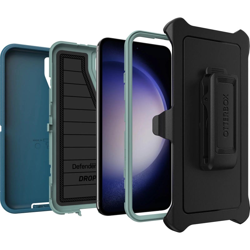 OtterBox Galaxy S23+ (Only) - Defender Series Case - Manoeuvre (Blue), Rugged & Durable - with Port Protection - Includes Holster Clip Kickstand - Microbial Defense Protection - Non-Retail Packaging - Image 4