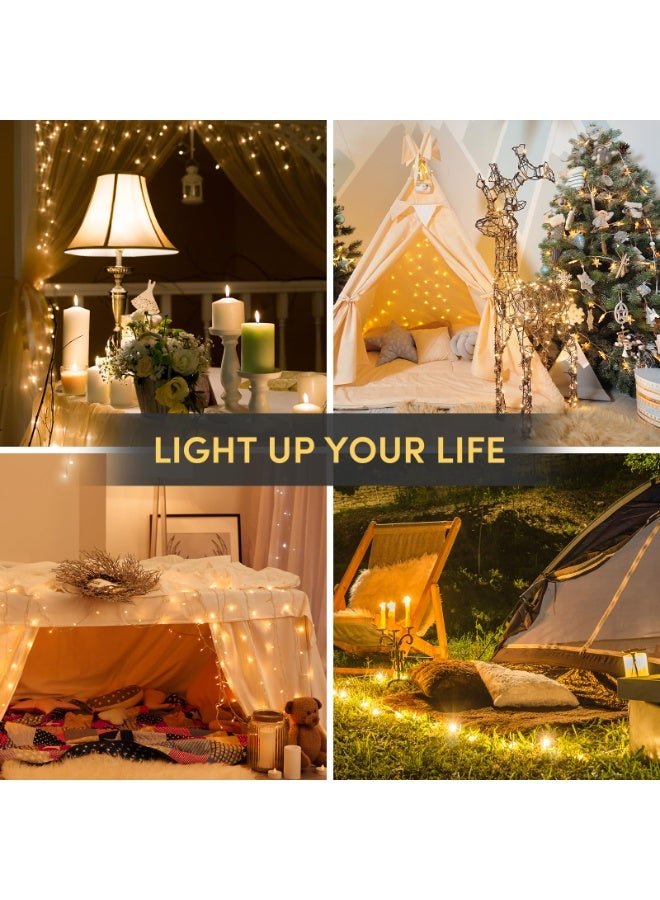 Waterproof Outdoor LED String Lights 236-Inch (40 Bulbs) - 3 Battery Box & USB Dual Power (Warm White) for Christmas/Wedding/Festival Decor - Image 2