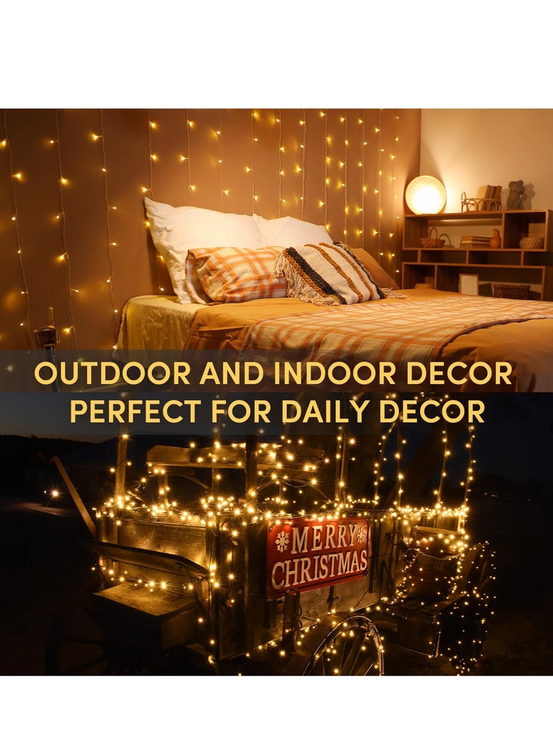 Waterproof Outdoor LED String Lights 236-Inch (40 Bulbs) - 3 Battery Box & USB Dual Power (Warm White) for Christmas/Wedding/Festival Decor - Image 4