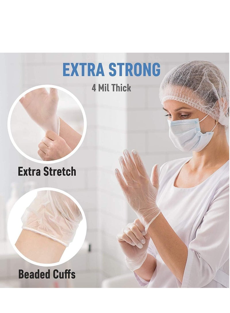 Disposable Vinyl Gloves, Heavy Duty, Non Sterile Latex-Free, Powder-Free, Food Safe, Medical use, Home and Cleaning ,100 Count  - Image 5