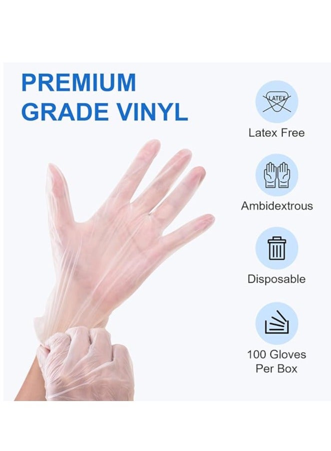 Disposable Vinyl Gloves, Heavy Duty, Non Sterile Latex-Free, Powder-Free, Food Safe, Medical use, Home and Cleaning ,100 Count  - Image 3