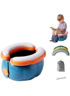 Gonice Portable Potty Toilet Seat for kids, Toddlers Kids Folding Training Toilet Chair Toilet Potty Chair Travel Potty Indoor Outdoor with Storage Travel Bag (blue)  - Image 1