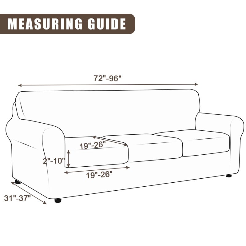 SearchI Stretch Sofa Cover Printed Couch Cover, Floral Pattern 4 Pieces Sofa Slipcover with 3 Separate Cushion Cover, Washable Furniture Protector for Living Room(Sofa, Ball Flower) - Image 3