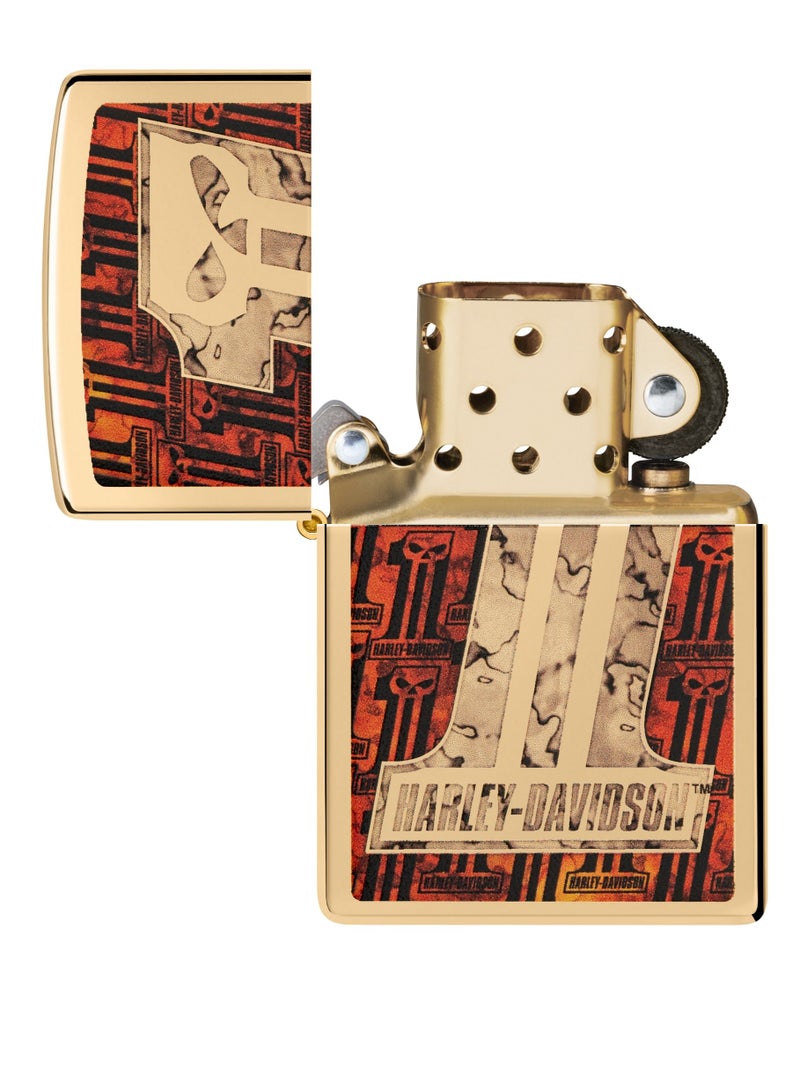 Zippo 48361 254B ولاعة هارلي ديفيدسون من النحاس اللامع المقاومة للرياح - Image 4