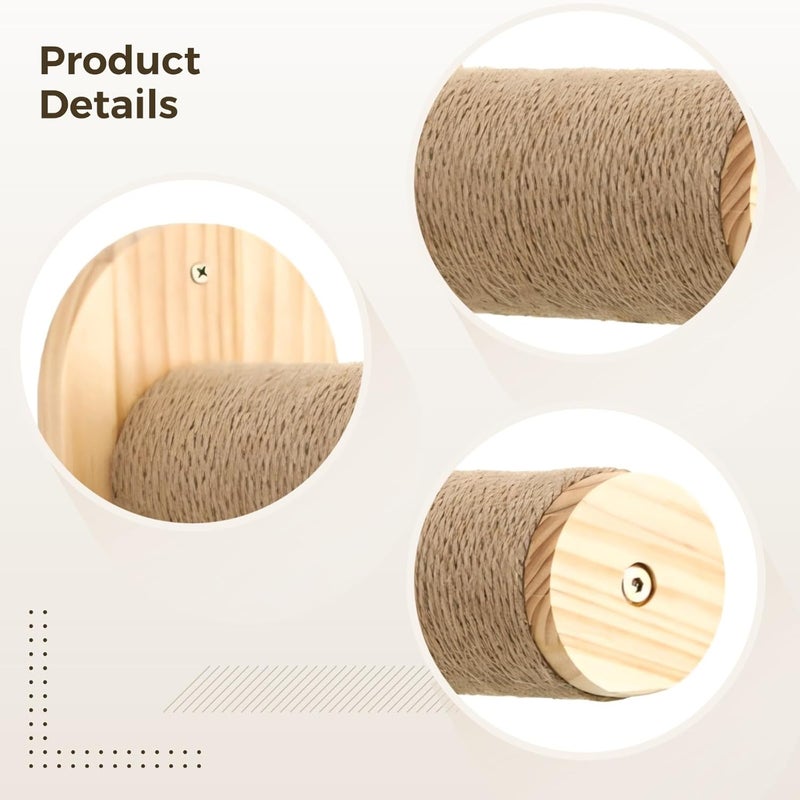 Generic Cat Wall Furniture, Mounted Steps for Large Cats, Style, Wood Shelves, 28.5 Cm Length, Simplified Installation Process - Image 2