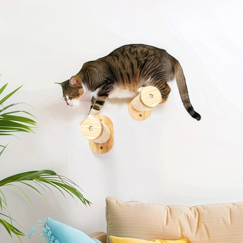 Generic Cat Wall Furniture, Mounted Steps for Large Cats, Style, Wood Shelves, 28.5 Cm Length, Simplified Installation Process - Image 4