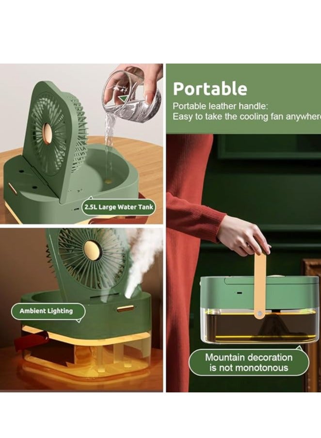 زوربس ZORBES® 3 في 1 مرطب هواء بمروحة USB، مرطب هواء مكتبي بمروحة تبريد USB 2.5 لتر - Image 4