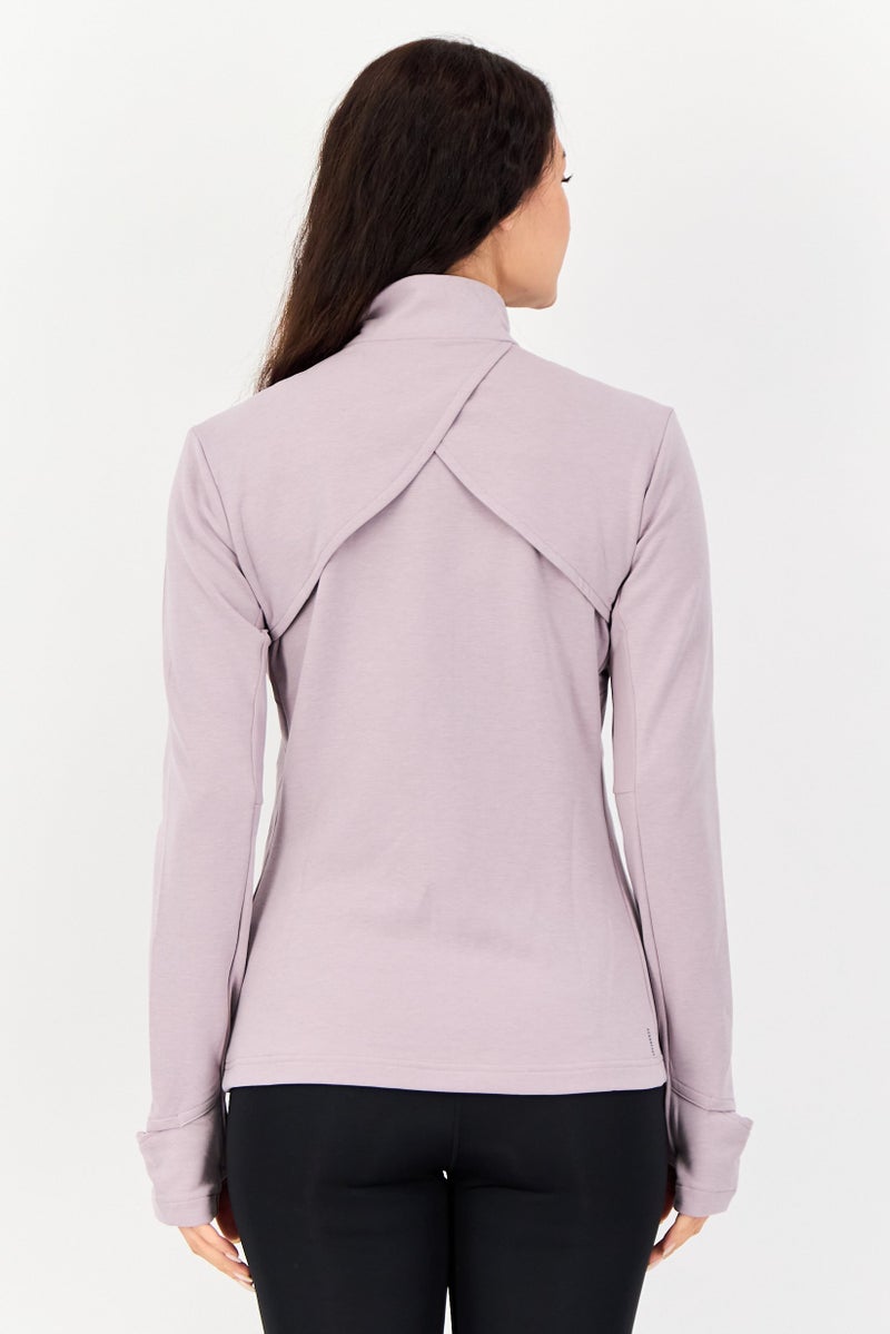 Adidas جاكيت تدريب للنساء من ماركة لياقة بدنية بشعار، لافندر - Image 3