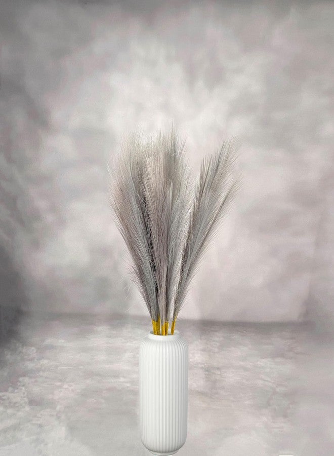 Gusaloo عشب بامباس صناعي، 8 قطع، عشب بامباس صناعي قابل للتعديل، سيقان طويلة ورقيقة بأطوال مختلفة، مثالي لتزيين الطاولات والمزهريات، ديكورات غرف المعيشة والمطابخ، ديكورات بوهيمية، حفلات الزفاف - رمادي فاتح - Image 1