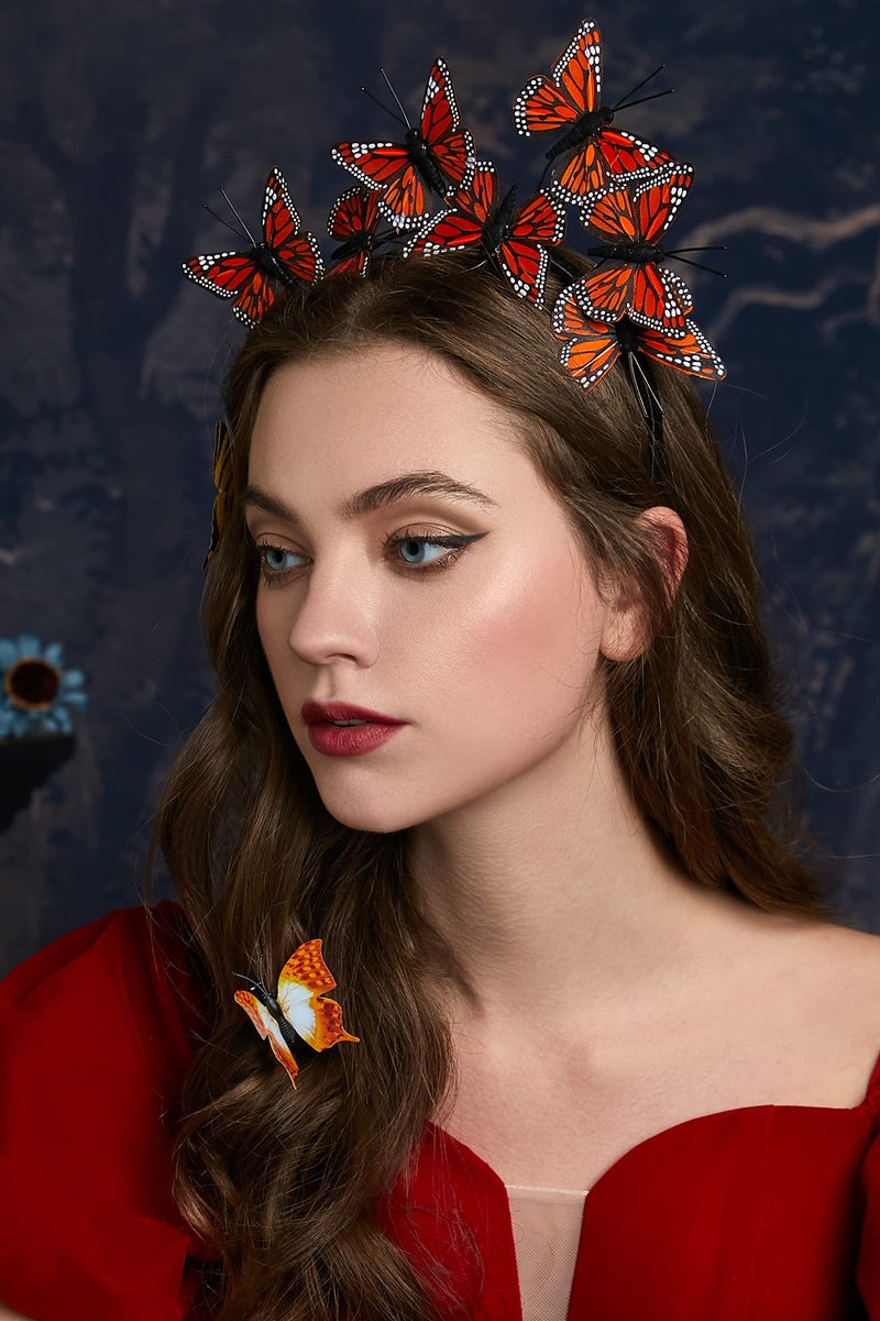 Coucoland Butterfly Fascinator Hat Derby Fascinators Boho Style Headband Butterfly Headpiece - Image 5