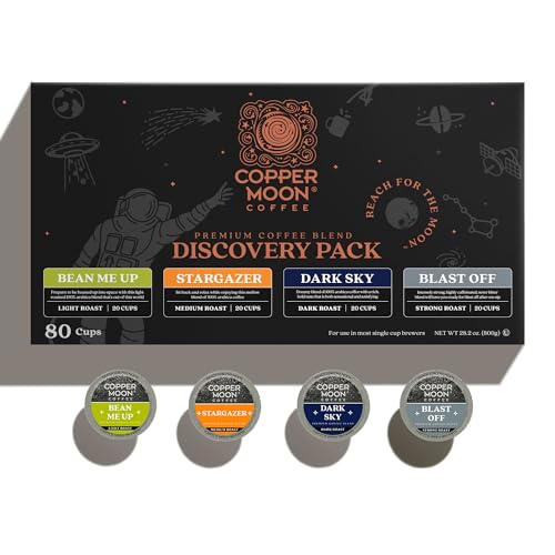 Copper Moon Single Serve Coffee Pods for Keurig K-Cup Brewers, Light, Medium & Dark Roast, Discovery Variety Pack, 80 Count - Image 2