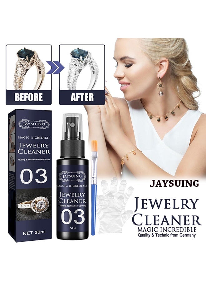 Jaysuing Jewelry Cleaner，Gentle and Effective Solution for Eyewear, Rings, Necklaces, Bracelets, Watches, Gold, Silver, and Earrings, 30 ml - Image 1