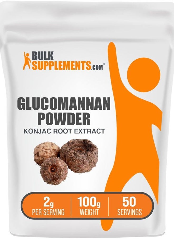 BULKSUPPLEMENTS.COM - .com Glucomannan Powder - from Konjac Root Extract Powder, Glucomannan Supplements - Gluten Free, 2g per Serving, 100g (3.5 oz) (Pack of 1) - Image 1