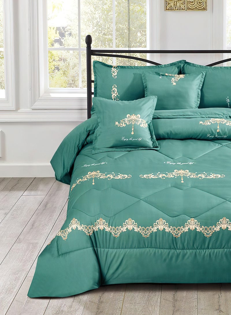 مينج لي مفرش سرير أنيق مقاس مفرد 4 قطع، يتضمن لحاف و ملاءة سرير وغطاء وسادة نوم و غطاء وسادة ديكور، لحاف خفيف الوزن ويستخدم على الاتجاهين، مناسب لجميع الفصول - Image 2