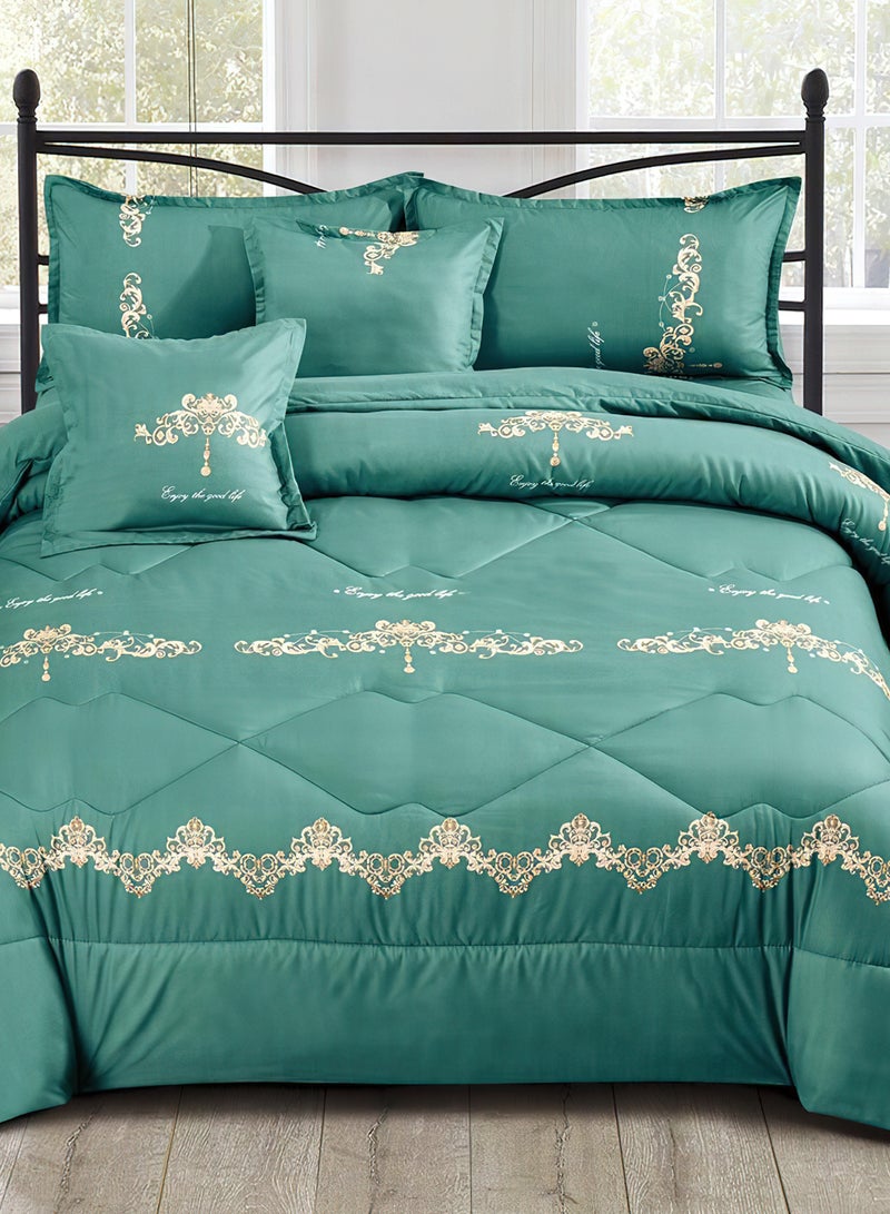 مينج لي مفرش سرير أنيق مقاس مفرد 4 قطع، يتضمن لحاف و ملاءة سرير وغطاء وسادة نوم و غطاء وسادة ديكور، لحاف خفيف الوزن ويستخدم على الاتجاهين، مناسب لجميع الفصول - Image 4