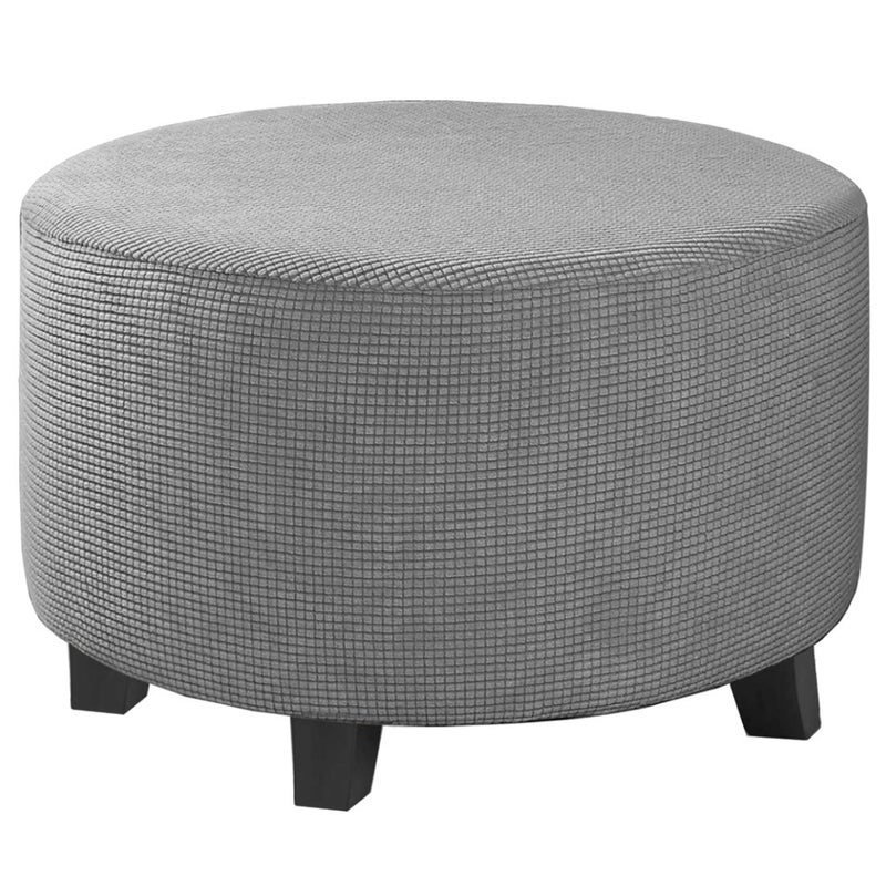 H.VERSAILTEX HVERSAILTEX Ottoman Cover Stretch Ottoman Slipcover Round Ottoman Storage Cover Folding Stool Covers Furniture Protector Cover for Footrest Ottoman Fit Dia 30  41 Dove 