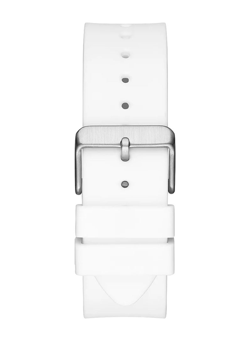 GUESS ساعة جيس للرجال بهيكل أبيض من السيليكون باللون الأبيض GW0203G2  - Image 3