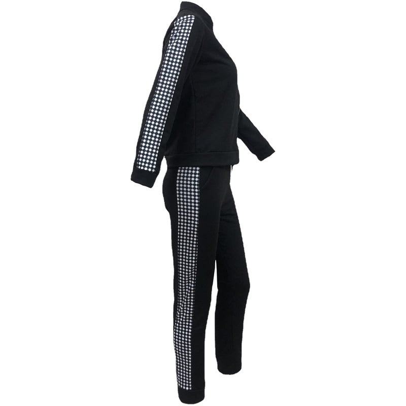 amropi Women's 2 Piece Tracksuit Sweatsuits Sets Zipper Sweatshirt and Jogging Sweatpants Suit Black, S - Image 5