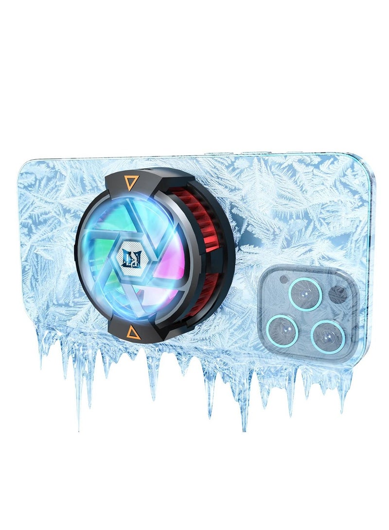 Phone Cooler, Semiconductor Cooling Fan Compatible with Magsafe, Portable Noiseless Cooling Game Artifact for PUBG, Live Vlog, for iOS/Android 4-6.7 Inch Phones - Image 1