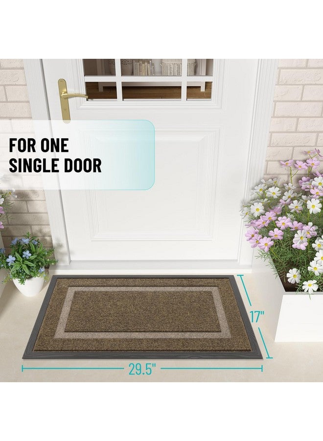 OLANLY Front Door Mat Indoor Outdoor Entrance, Waterproof All-Season, All-Weather Doormat, Sturdy Natural Rubber, Fade Resistant, Low Profile, Easy Clean Patio Porch Entryway Mat, 29.5x17, Brown - Image 3