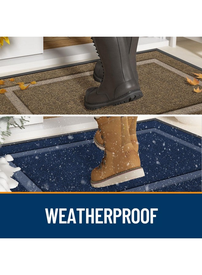 OLANLY Front Door Mat Indoor Outdoor Entrance, Waterproof All-Season, All-Weather Doormat, Sturdy Natural Rubber, Fade Resistant, Low Profile, Easy Clean Patio Porch Entryway Mat, 29.5x17, Brown - Image 4