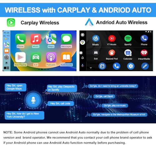 Pyniro Android 13 [4GB+64GB] Single Din Car Radio Stereo Universal 8 Core Car Radio Rotatable Touchscreen10.6, with CarPlay/Android Auto/MirrorLink, 4G SIM/WiFi/GPS/Bluetooth/RDS/USB/FMAM/SWC/Backup Camera - Image 4
