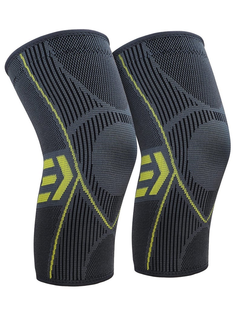 SYOSI Knee Braces for Knee Pain 2 pack, Knee Brace, Knee Compression Sleeve Support for Women & Men, Running, Gym, Hiking, Arthritis,   Joint Pain Relief, Sports, Injury Recovery  - Image 1