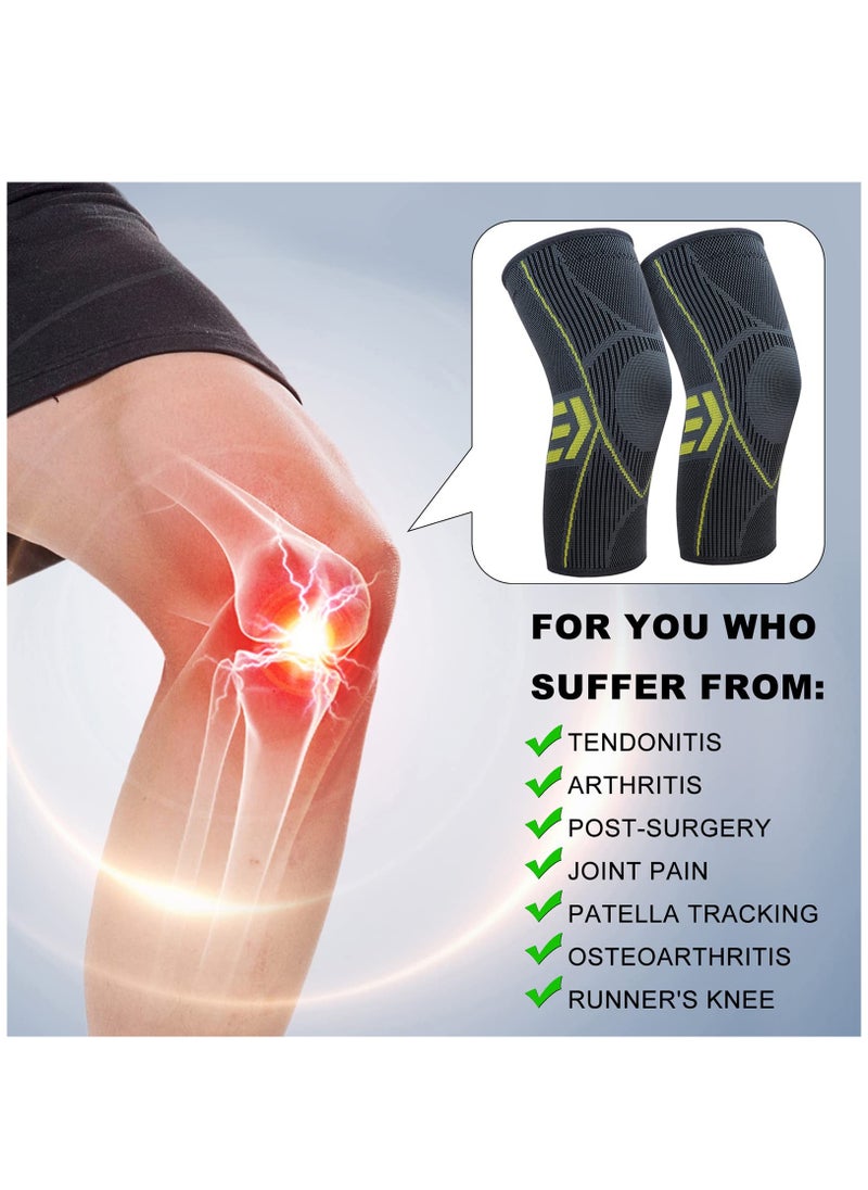 SYOSI Knee Braces for Knee Pain 2 pack, Knee Brace, Knee Compression Sleeve Support for Women & Men, Running, Gym, Hiking, Arthritis,   Joint Pain Relief, Sports, Injury Recovery  - Image 2