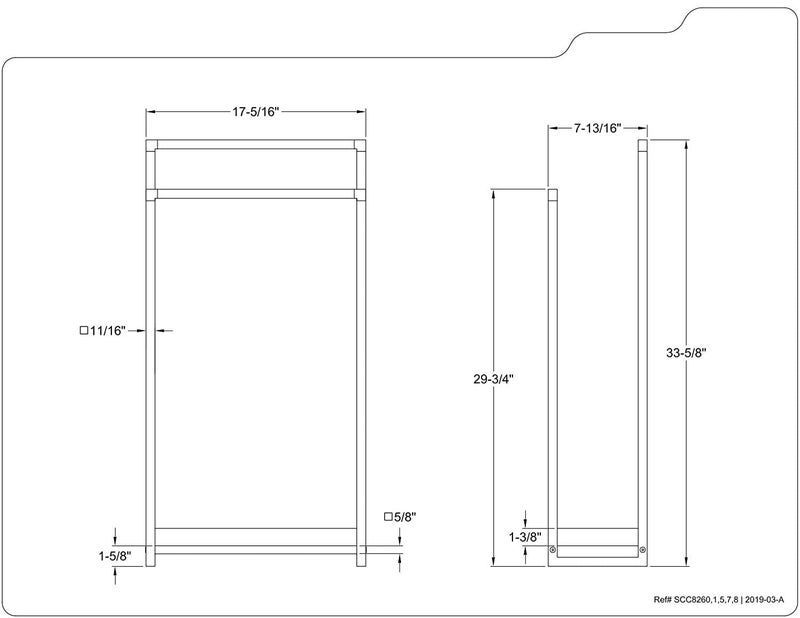 INDIAN DECOR INDIAN DECOR XL21761 Pedestal 2Tier Metal Construction Towel Rack with Metal Tray Black Frame with White Tray  - Image 2