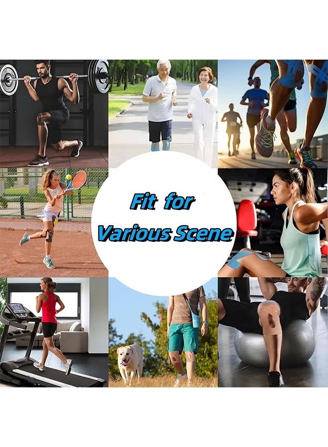 Lemon 4 Pcs Precut Kinesiology Tape for Knees, Knee Support & Stability, Knee Pain Relief Athletic Tape - Waterproof & Elastic, Breathable Hypoallergenic Latex-Free Tape - Image 2