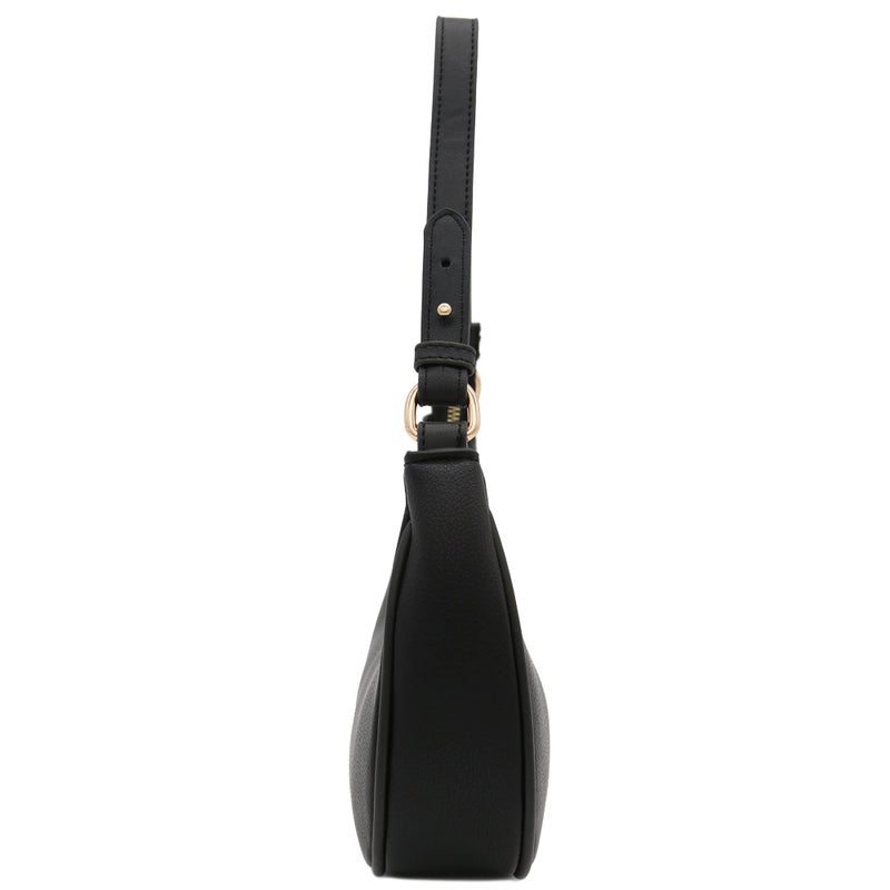 FashionPuzzle FashionPuzzle Small Crescent Shoulder Bag Underarm Purse (Black)  - Image 3