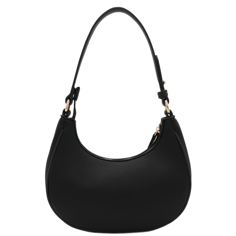 FashionPuzzle FashionPuzzle Small Crescent Shoulder Bag Underarm Purse (Black)  - Image 5