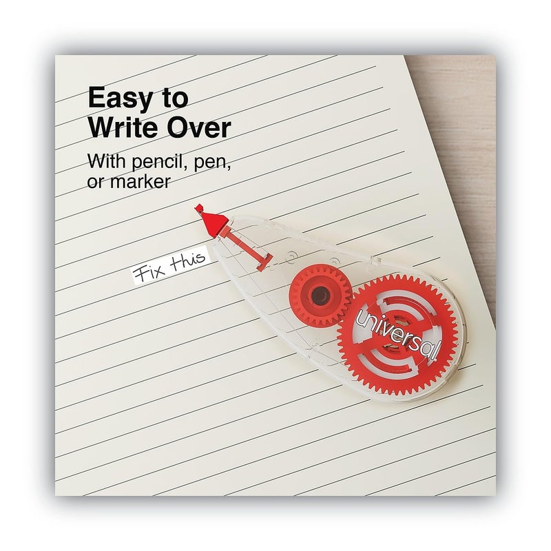 Universal UNV75616 0.2 in. x 315 in. Non-Refillable Correction Tape Dispenser - Transparent/Red (10/Pack) - Image 4