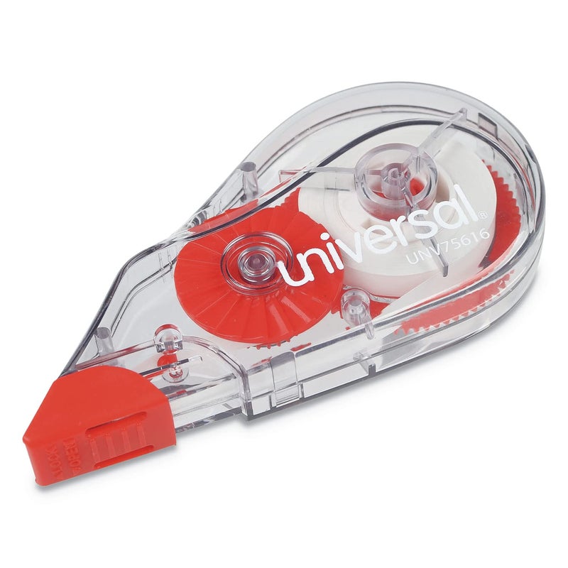 Universal UNV75616 0.2 in. x 315 in. Non-Refillable Correction Tape Dispenser - Transparent/Red (10/Pack) - Image 3