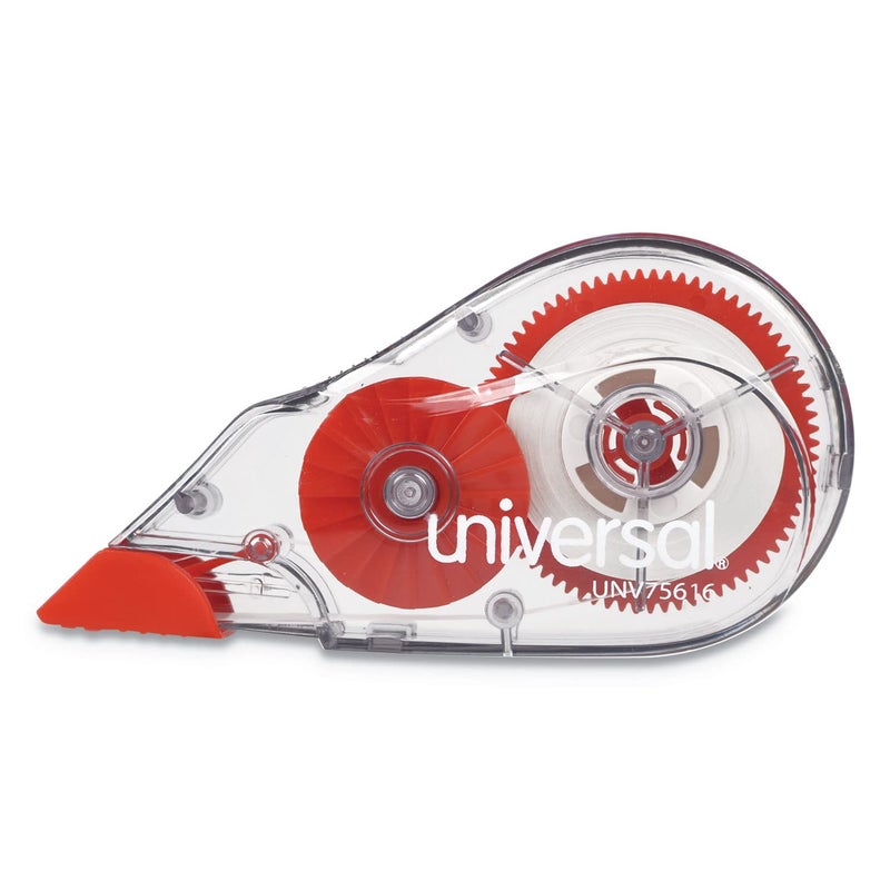 Universal UNV75616 0.2 in. x 315 in. Non-Refillable Correction Tape Dispenser - Transparent/Red (10/Pack) - Image 2