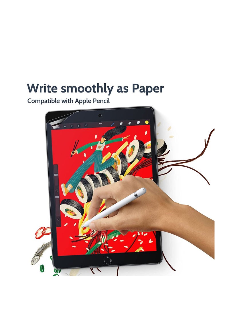 [2 Pack] Paper Screen Protector for iPad 10.2 inch (2021/2020/2019), Matte PET Paper Film for iPad 10.2 (9th / 8th / 7th Generation), Anti Glare Like Paper Screen Protector for Drawing, Writing