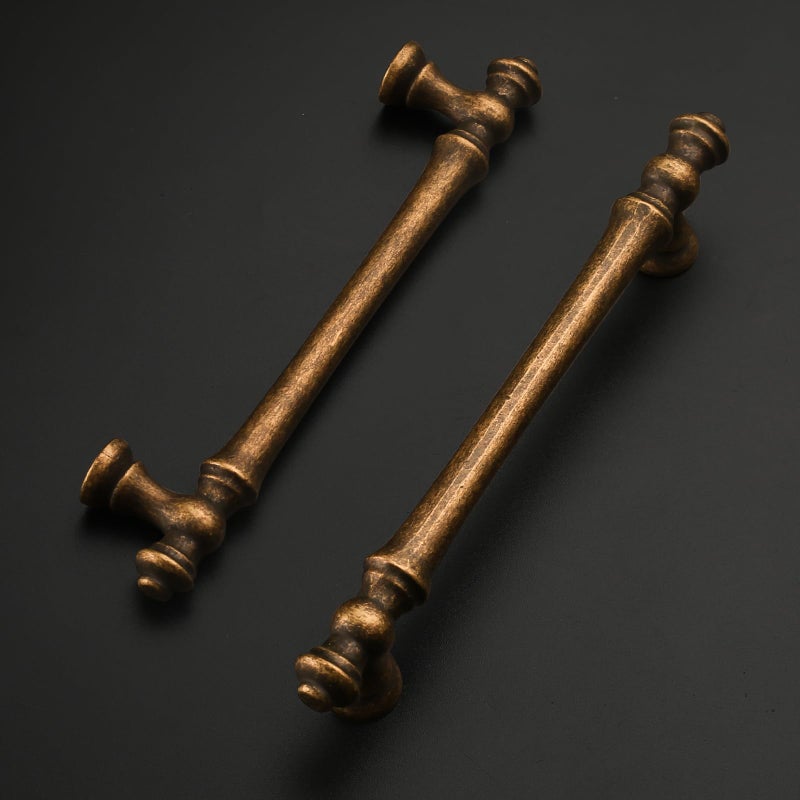 Amerdeco 10 Pack Antique Brass Cabinet Pulls 5 Inch(128mm) Hole Center Cabinet Hardware Kitchen Cabinet Handles for Bathroom Drawer Pulls Dresser Pulls ZH0014 - Image 3