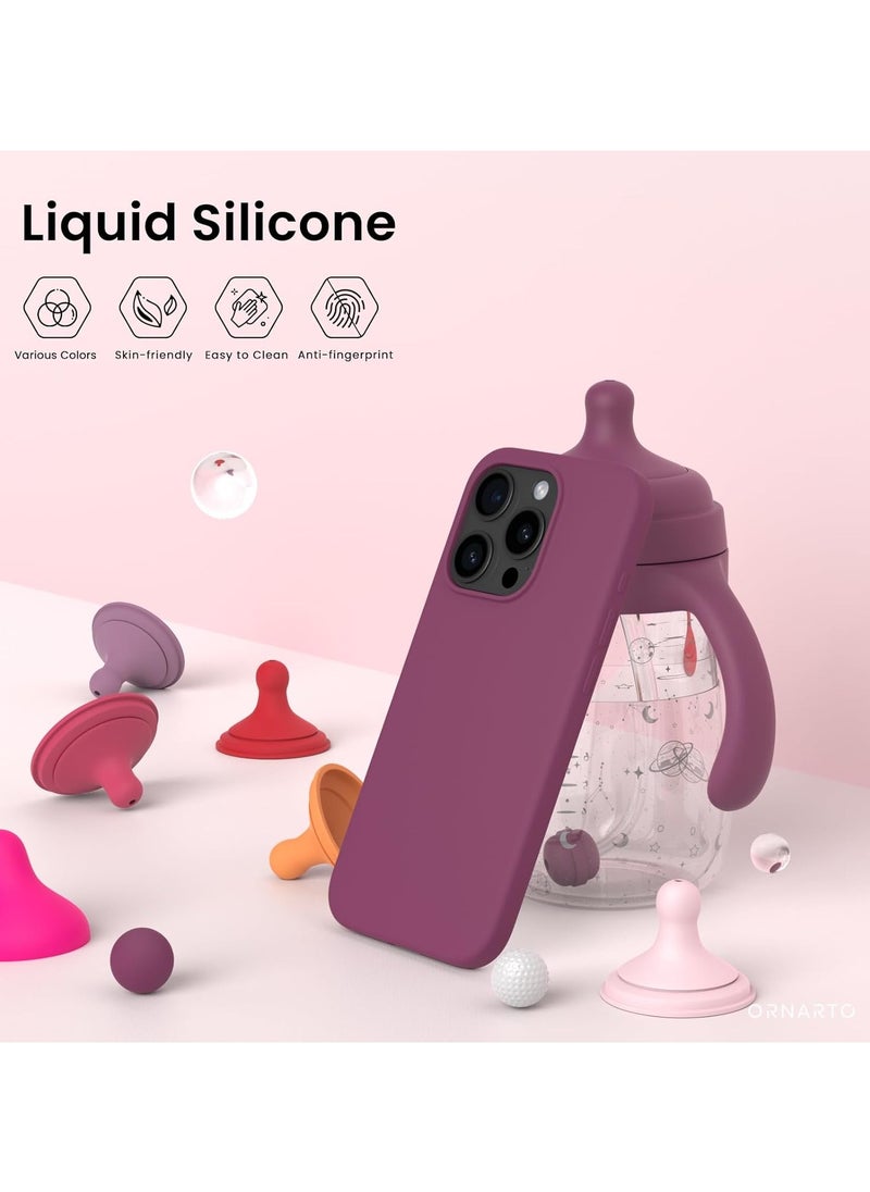 Generic - Compatible with iPhone 11 Pro Max Case 6.5 Inch Slim Liquid Silicone 4 Layers Soft Gel Rubber Shockproof Protective Phone Case with Anti Scratch Microfiber Lining (Wine Red) - Image 1