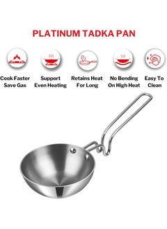 VINOD Platinum Triply Stainless Steel Tadka Pan Large  - Image 4