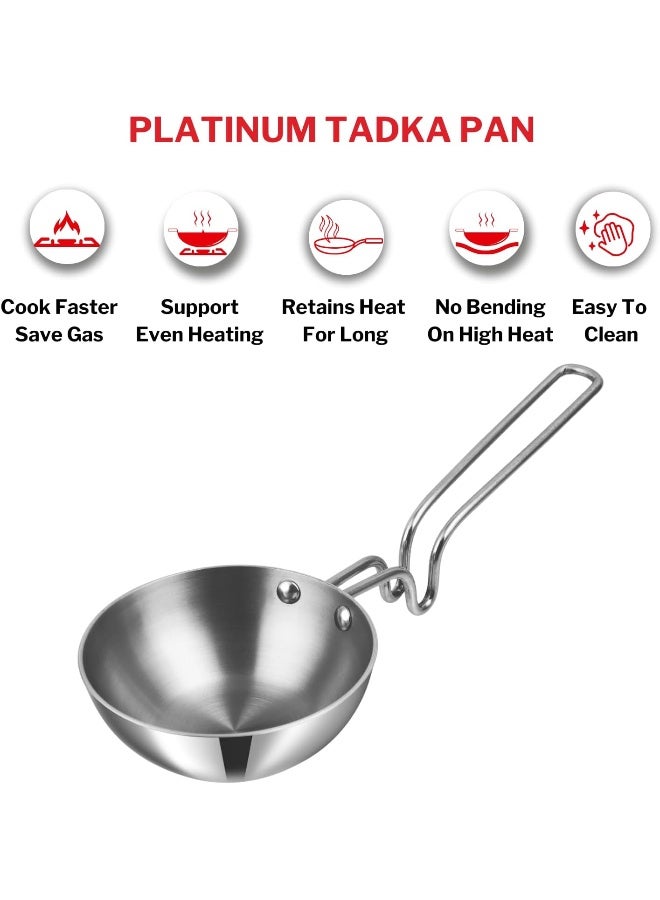 VINOD مقلاة تادكا كبيرة من الفولاذ المقاوم للصدأ ثلاثي الطبقات بلاتينيوم - Image 4