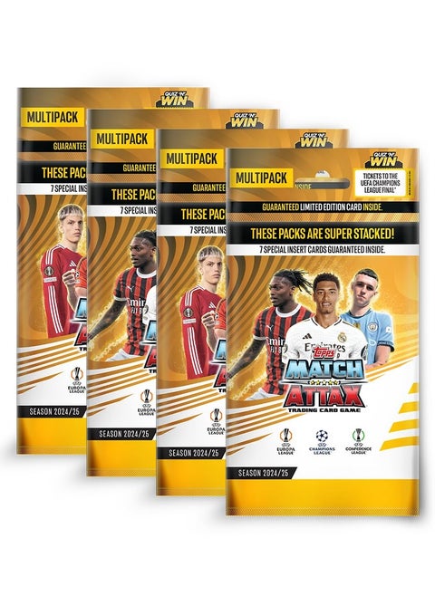 UEFA Champions League Match Attax 24/25 Trading and Collectible Card Game (Multipack of 4)