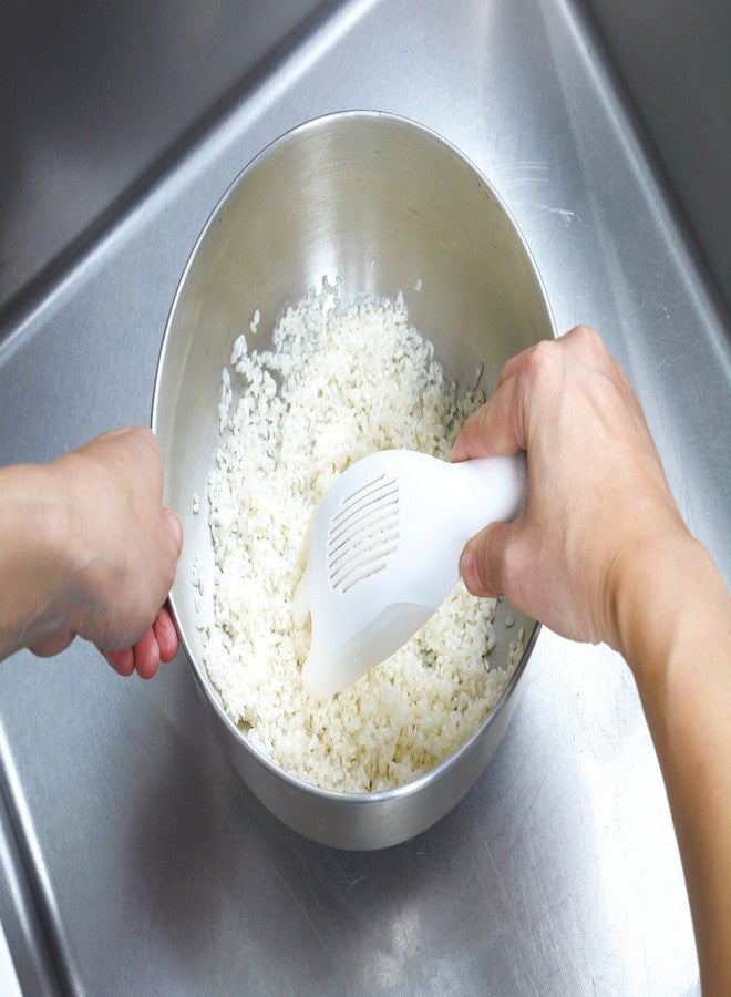 Marna K679W Extra Rice Sharpener (White) Rice Sharpener with Strainer Stock (Quick Draining/Gentle on Rice and Pot) - Image 2